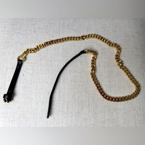 REISS leather & chain belt, L, New no tags